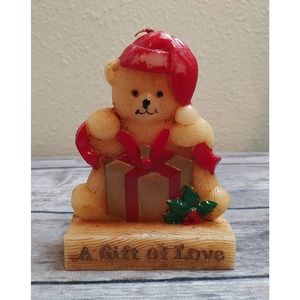 VTG. Jasco Country Charm Candle Bayberry Scent Bear Christmas 5” Tall A15